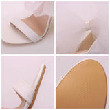 Women's Chiffon Bow High Bridal Sandals - White - Wedding Sandals - 43 B - PU Leather - image 22