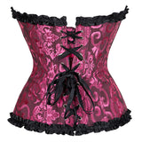 Women's Pretty Overbust Corset Bustier - Black - 819 / Front Clip / Corset - 7XL - Polyester - image 23