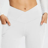 Women's High Waist Yoga Flare Leggings - Black - Yoga Pants - 2XL - Polyester - image 14