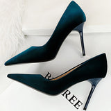 Women's Suede Fashion High Heel Stiletto - Royal Blue - Pointy Heels - 40 B - PU Suede - image 5
