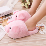 Women's Pink Pig Winter Soft Slippers - Pink - Pig Slippers - 9 B - Plush - image 2