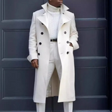 Men's Smart Double Breasted Dress Coat - Khaki - Jacket - 5XL - Polyester - image 2