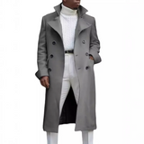 Men's Smart Double Breasted Dress Coat - Khaki - Jacket - 5XL - Polyester - image 8