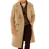 Men's Smart Casual 3/4 Length Overcoat - Beige - Jacket - 4XL - Polyester - image 5