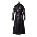 Women's Aligator Print Faux Leather Coat - Alligator Pattern - Black - 7XL - PU leather - image 20