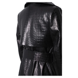 Women's Aligator Print Faux Leather Coat - Alligator Pattern - Black - 7XL - PU leather - image 22
