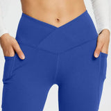 Women's High Waist Yoga Flare Leggings - Black - Yoga Pants - 2XL - Polyester - image 17