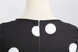 Women's Retro Swing Polka Dot Dresses - Black - Swing Dress - XXL - Polyester - image 27