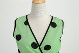 Women's Retro Swing Polka Dot Dresses - Black - Swing Dress - XXL - Polyester - image 19