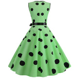 Women's Retro Swing Polka Dot Dresses - Black - Swing Dress - XXL - Polyester - image 17