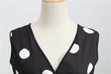 Women's Retro Swing Polka Dot Dresses - Black - Swing Dress - XXL - Polyester - image 25