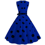 Women's Retro Swing Polka Dot Dresses - Black - Swing Dress - XXL - Polyester - image 33