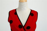 Women's Retro Swing Polka Dot Dresses - Black - Swing Dress - XXL - Polyester - image 10