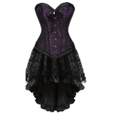 Women's Victorian Gothic Corset Skirt Set - Purple - 3 /  Corset Skirt Set - 6XL - Polyester - image 14