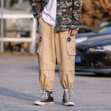 Men's Loose-Fitting Cargo Track Pants - Black - 5XL - Polyester - image 15