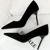 Women's Suede Fashion High Heel Stiletto - Royal Blue - Pointy Heels - 40 B - PU Suede - image 7