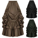 Women's Gothic Victorian Steampunk Skirt - Black - Ruffled Skirts - XXXL - Polyester - image 3