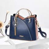 Handbags Women's Luxury Two Toned Bags - Blue - Handbag - Small - PU Leather - image 5