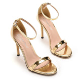 Women's High Strappy Party Prom Stilettos - Gold - Stiletto Sandal - 11 B - PU Leather - image 15