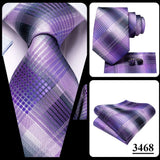 Men's 3 Pcs Purple Silk Wedding Tie Sets - Purple - 3148 - One Size - Silk - image 32