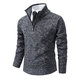 Men's Casual Stand Collar Zip Pullovers - Light Grey - 1 / 8805 / Pullover - XXXL - Polyester - image 15