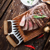 Stainless Steel Wood Meat Claws - Brown - 2pcs Meat Claws - Medium - Stainless Steel/Wood - image 9