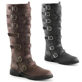 Women MidCalf Low Heel Buckle Strap Boot - Black - Buckle Boots - 48 B - PU Leather - image 8