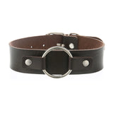 Unisex Vintage Goth Choker Necklace - Dark Brown - Circle Choker Necklace - Medium - PU Leather - image 11