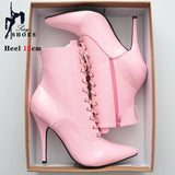 Women's Patent Pointed Toe Ankle Boots - Black - Ankle Boot - 35 B - PU Patent Leather - image 3