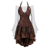 Women's Steampunk Top Corset Skirt Set - White - 1 / Steampunk / Shirt - 6XL - Polyester - image 50