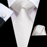 Men's 3 Pcs White Silk Wedding Tie Sets - White - 3139 - One Size - Silk - image 7