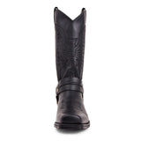 Men's Embroidered Cowboy Pull On Boots - Brown - Cowboy Riding Boots - 12 B - PU Leather - image 5
