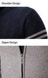 Men's Slim Mock Neck Zip Up Cardigans - Navy - 1 / 8958 / Sweater - XXXL - Polyester - image 15