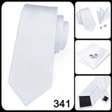 Men's 3 Pcs White Silk Wedding Tie Sets - White - 0276 - One Size - Silk - image 31