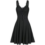 Women's Gothic Lace Up Mini Dress - Black - Gothic Dress - XXL - Polyester/Spandex - image 7