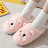 Women's Cute Cozy Cartoon Cat Slippers - Black - Cat Slippers - 46-47 - Plush - image 4