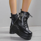 Women's Punk Chunky Platform Creepers - Black - Platform Ankle Boots - 43 B - PU Leather - image 4