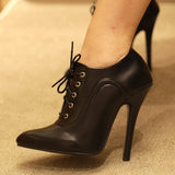 Women's Vintage Style 5.5 Inch Ankle Boot - Black - Matte Boots - 15 B - PU Leather - image 4