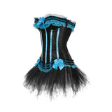 Women's Victorian Lace Corset Dresses - Blue/Black - 6068blue 7008black - 6XL - Polyester - image 5