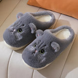 Women's Cute Cozy Cartoon Cat Slippers - Black - Cat Slippers - 46-47 - Plush - image 6