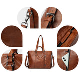 Handbags Women's Vintage Leather Bag - Light Red - Handbag - 29X12X27CM - PU Leather - image 11