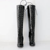 Women's Shiny Burlesque High Heel Boots - Pink - High Boots - 15 B - Patent PU Leather - image 32