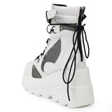 Funki Buys | Boots | Women's Goth Lace Up Platform Wedges