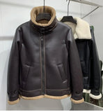 Men's Faux Leather Fleece Bomber Jacket - Black - Men's Jacket - 6XL - Genuine Leather - image 15