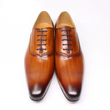Men's Luxury Oxford Genuine Leather Shoe - Brown - 12 - Genuine Leather - image 3