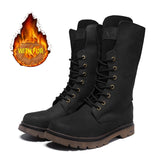 Men's Leather Hiking Boots Hunting Boots - Black - 2 / Plush / Boots - 45 B - Genuine Leather - image 36