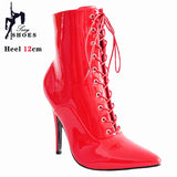Women's Patent Pointed Toe Ankle Boots - Black - Ankle Boot - 35 B - PU Patent Leather - image 23
