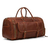 Travel Bags Men's Leather Overnight Bag - Brown - 1 / Design 1 / (58cm) Bag - Large - Genuine Leather - image 34