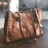 Handbags Women's Cobbler Leather Bag - Brown - Shoulder Bag - Large - Genuine Leather - image 9