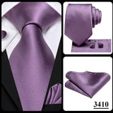 Men's 3 Pcs Purple Silk Wedding Tie Sets - Purple - 3148 - One Size - Silk - image 23